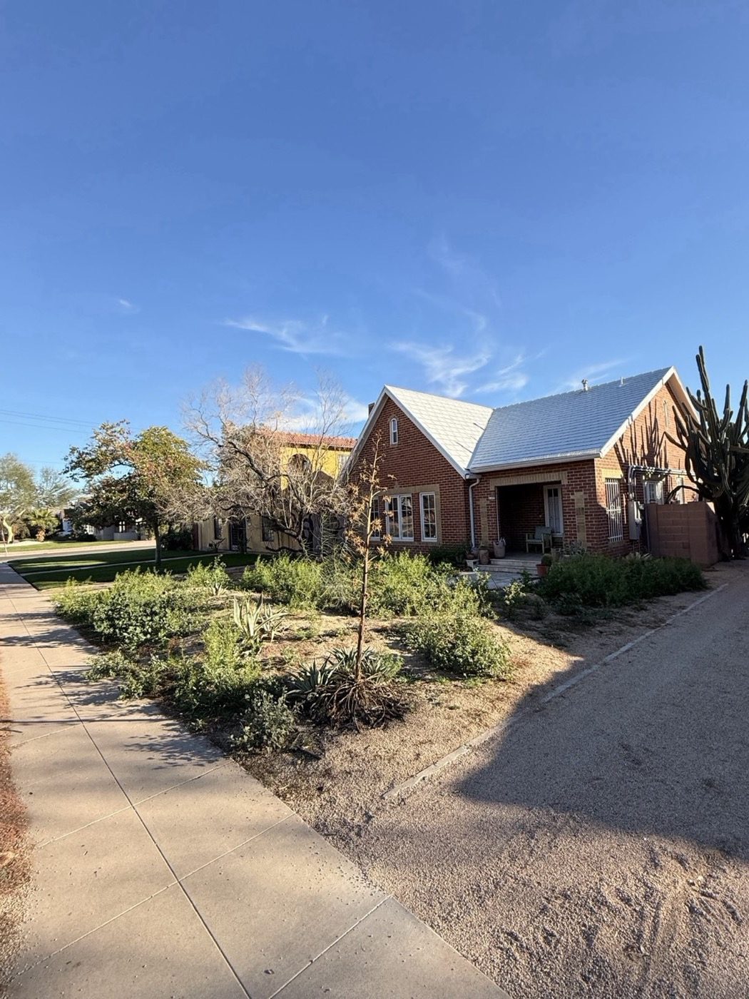 Desert xeriscape landscape in a Troon North-style home
