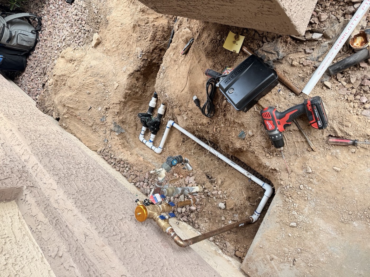 Irrigation manifold and PVC install